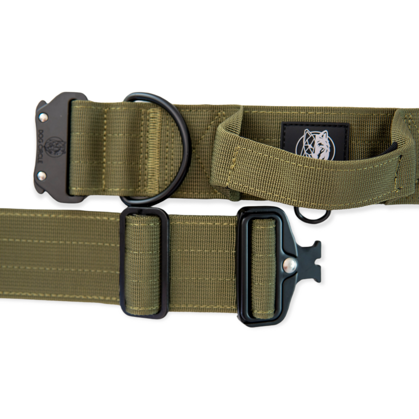 Everyday Dog Collar Khaki Handle - 5 cm/ 2"