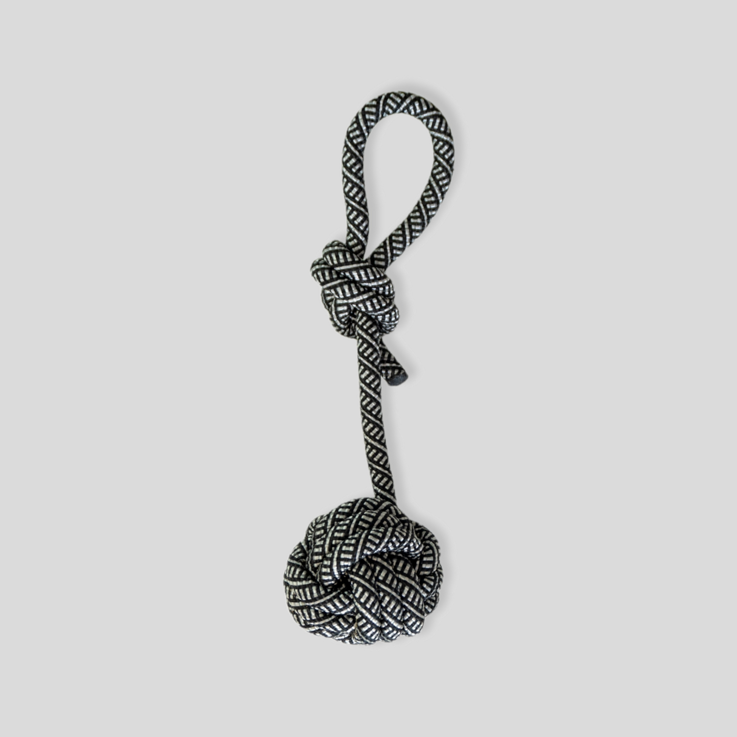 Dog Rope Ball Toy - Black & White