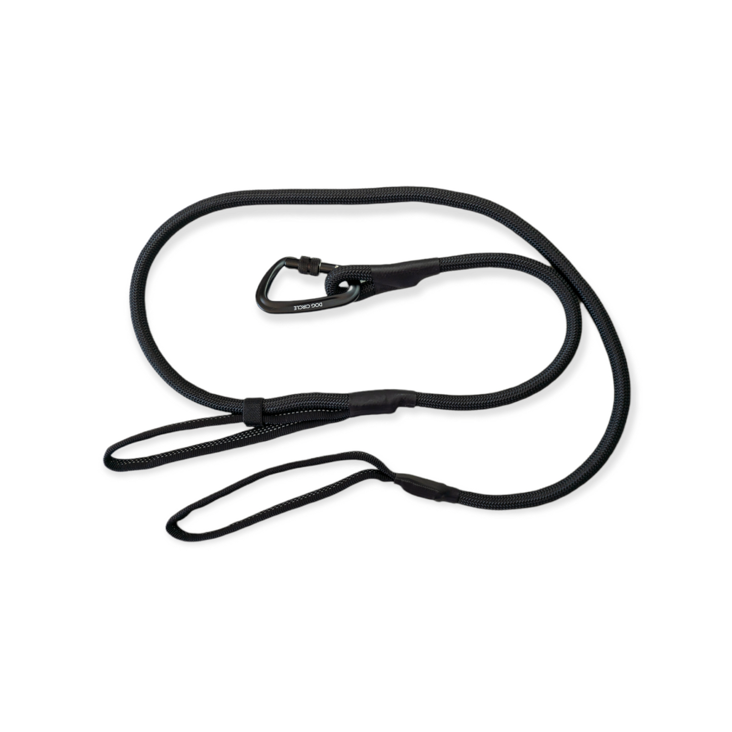 Double Handle Carabiner Dog Rope Leash - Black