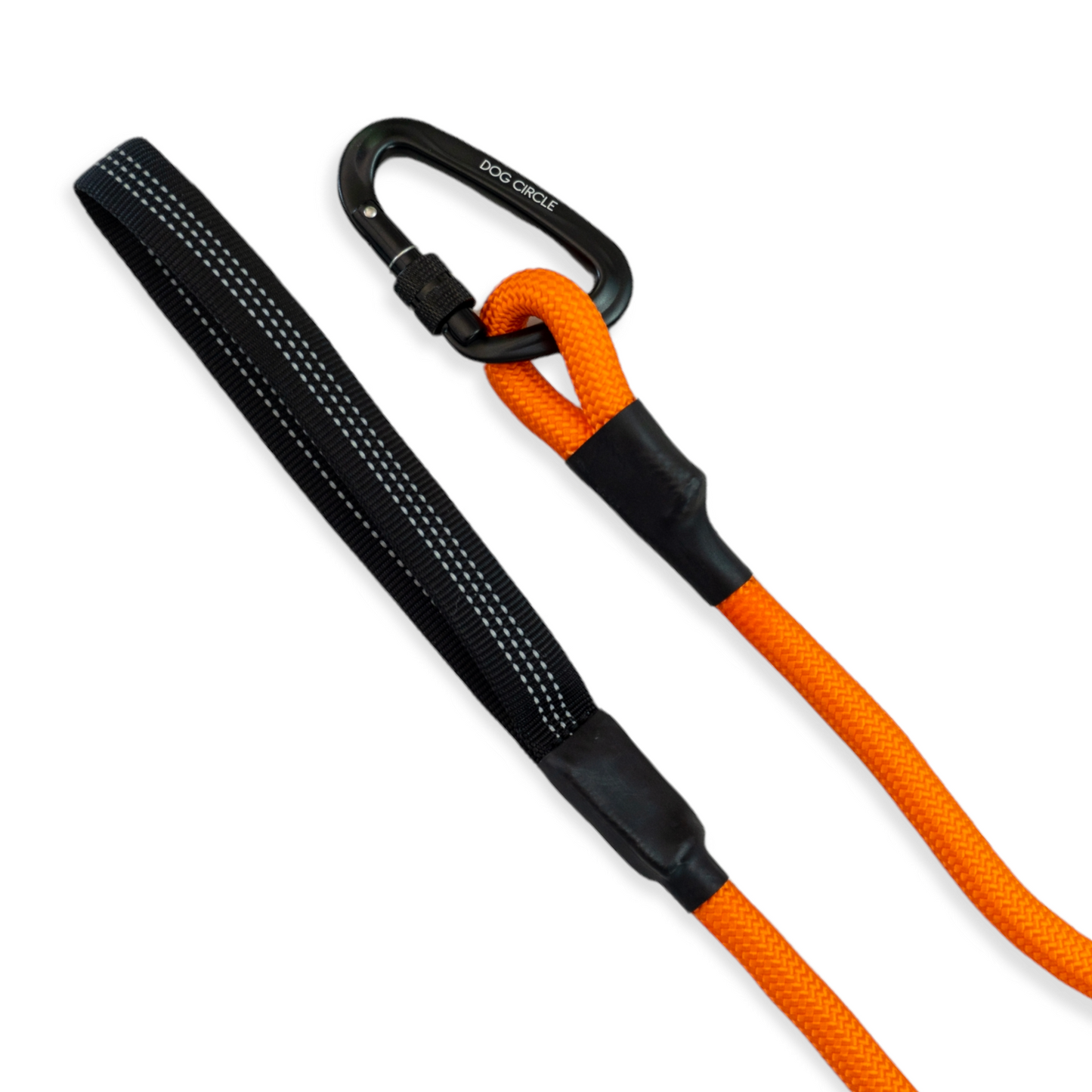 Double Handle Carabiner Dog Rope Leash - Orange