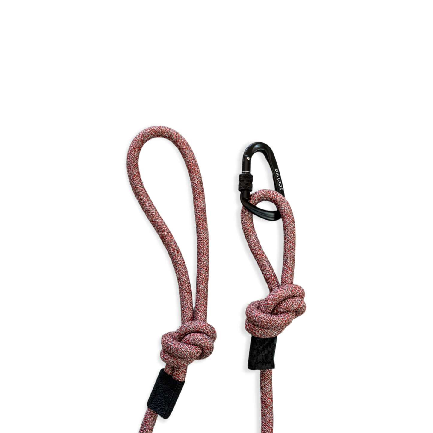 Single Carabiner Dog Rope Leash - Red & White