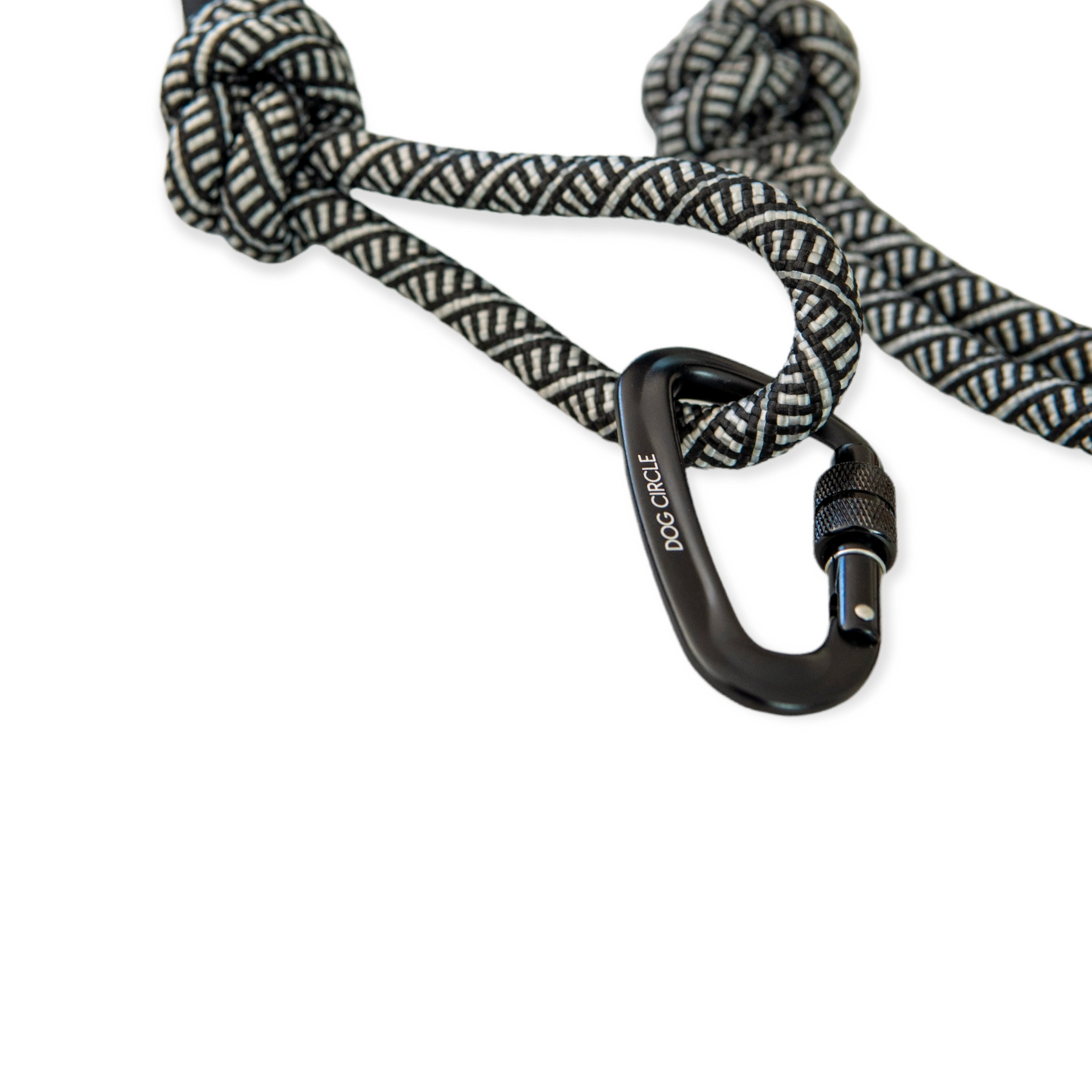 Single Carabiner Dog Rope Leash - Black & White